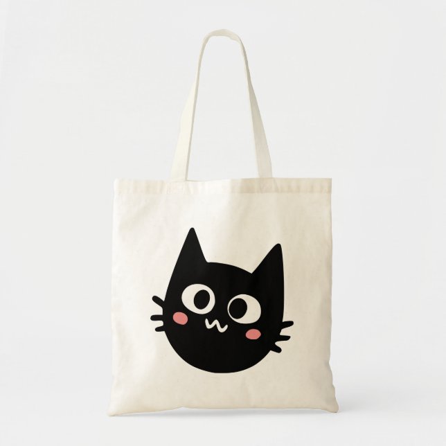 Tote Bag Chat noir drôle (Devant)