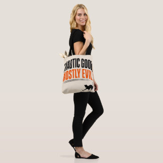 Tote Bag Chat noir drôle, bon chaos, surtout maléfique pour