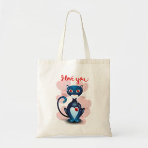Tote Bag Chat noir en amour