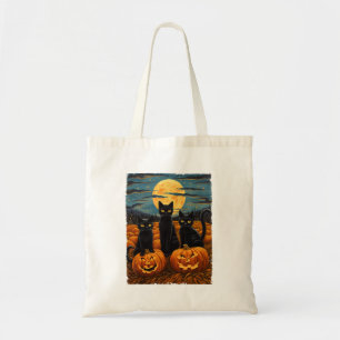 Tote Bag Chat noir Halloween Amoureux de les chats Starry N