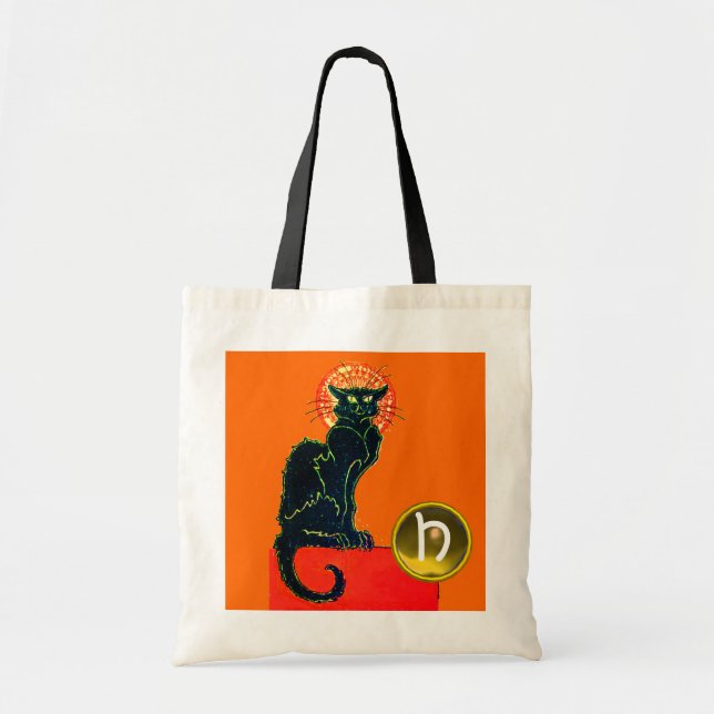 TOTE BAG CHAT NOIR HALLOWEEN PARTY MONOGRAM (Devant)
