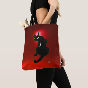 Tote Bag CHAT NOIR NINJA Rouge