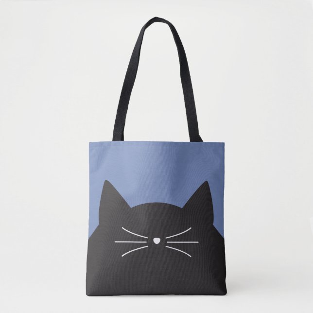 Tote Bag Chat noir, Whiskers et Queue (Devant)