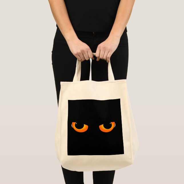TOTE BAG CHAT NOIR YEUX FOURRE-TOUT (Devant (produit))
