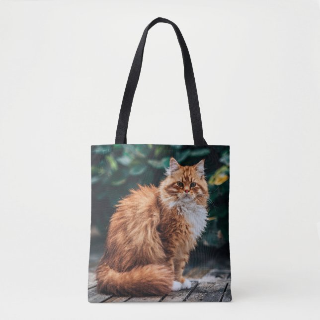 Tote Bag Chat perse orange (Devant)