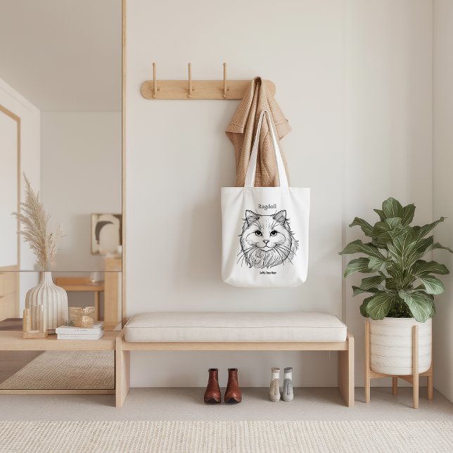 Tote Bag Chat Ragdoll (Créateur téléchargé)
