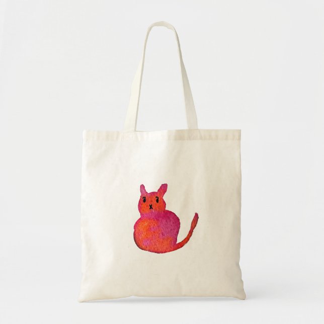 Tote Bag Chat rose funky chaton mignonette (Devant)