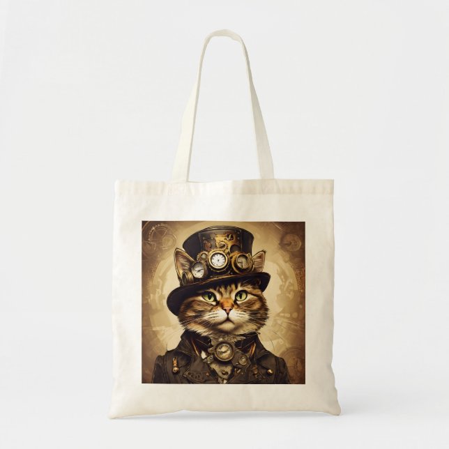 Tote Bag Chat Steampunk (Devant)