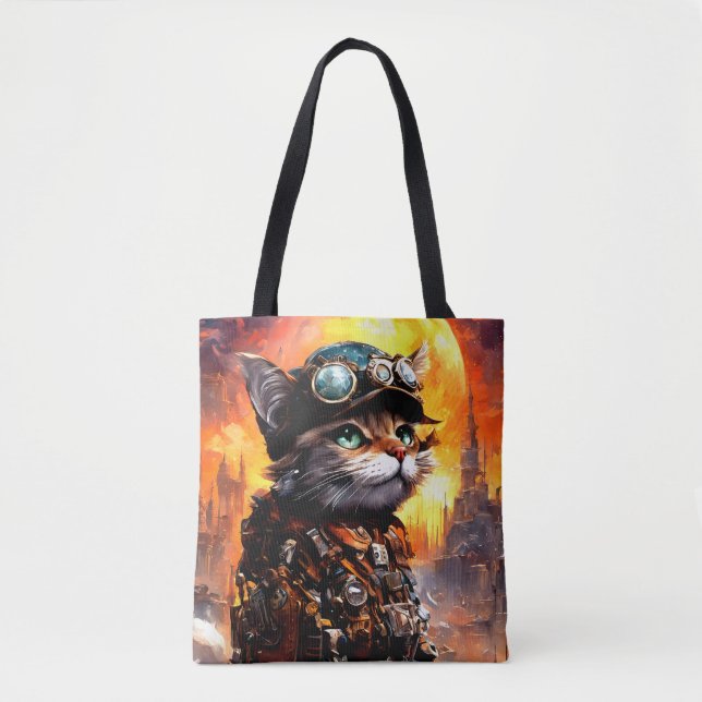 Tote Bag Chat Steampunk II (Devant)