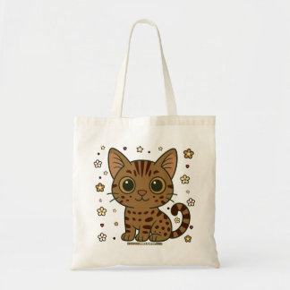 Tote Bag Chat Tabby Floral Oscar exceptionnel