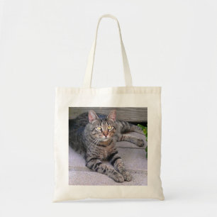 Tote Bag Chat tigré Brown dehors