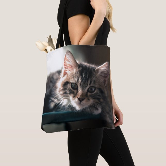 Tote Bag Chat tigré doux (De près)