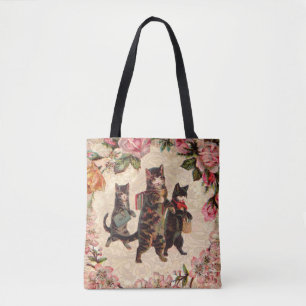 Tote Bag Chat Vintage jolie chatons antiques chatons