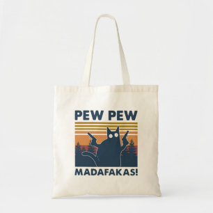 Tote Bag Chat vintage Pew Pew Madafakas