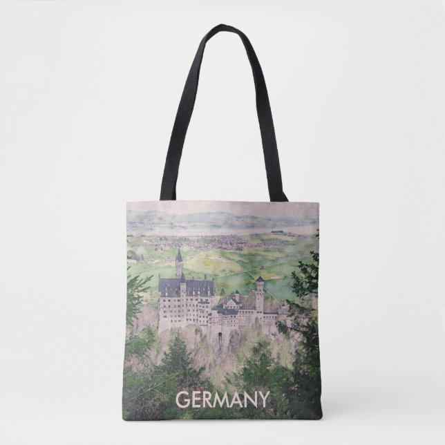 Tote Bag Château Retro Neuschwanstein en Allemagne (Devant)