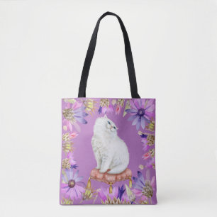 Tote Bag Chaton blanc
