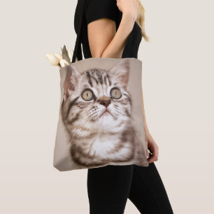 Tote Bag Chaton britannique gris mignon de cheveux courts