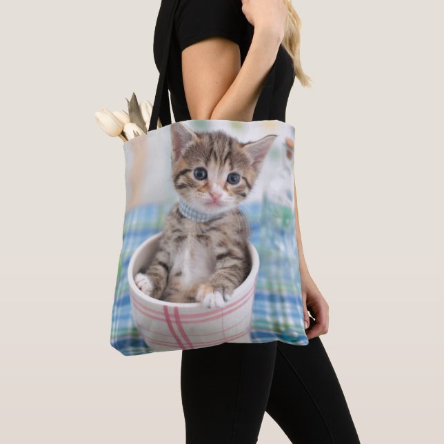Tote Bag Chaton de Munchkin avec le joli ruban (De près)
