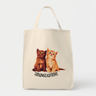 Tote Bag Chatons frères et soeurs, deux chats mignons