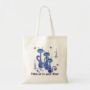 Tote Bag Chats Aliens amusants   Emmenez-Nous Sur Votre Lit