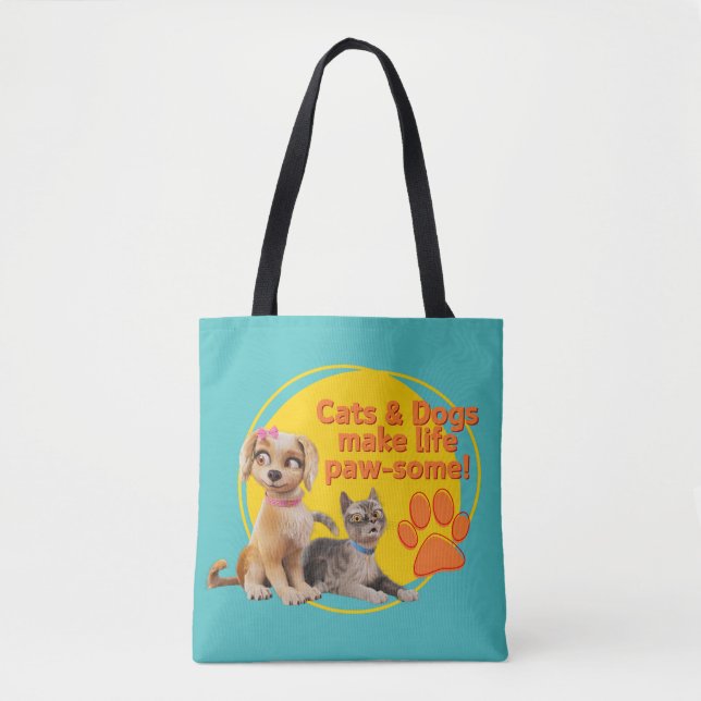 Tote Bag Chats & Chiens Font De La Vie Paw-some ! (Devant)