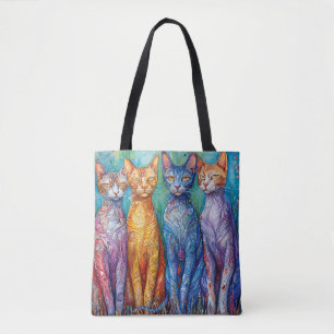 Tote Bag Chats colorés mignons