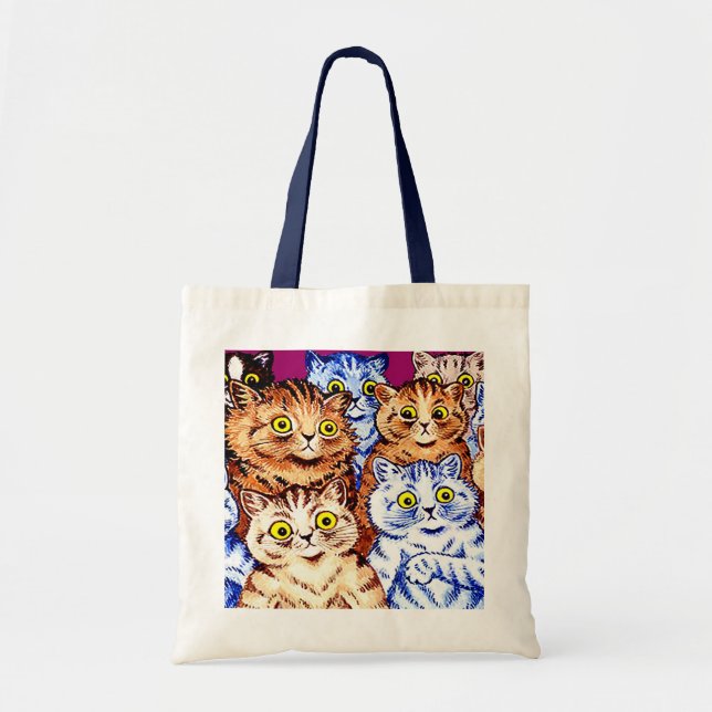 Tote Bag Chats cool par Louis Wain (Devant)