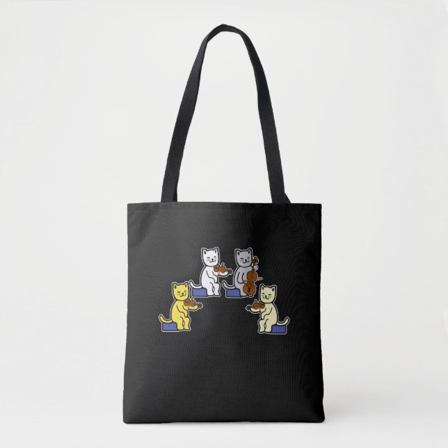 Tote Bag Chats d'amusement jouant la musique de cadeau de (Devant)