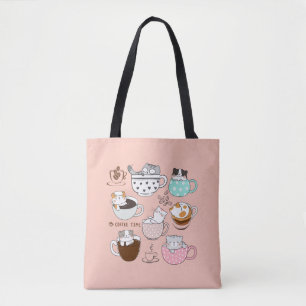 Tote Bag Chats dans des tasses à café