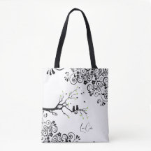 Chats dans un arbre Coeur d'amour noir blanc mot t