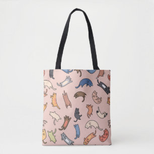 Tote Bag Chats de gribouillis motifs sans couture, illustra