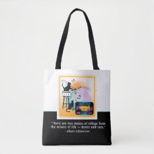 Tote Bag Chats de jazz Tambour Schweitzer Quote Fourre-