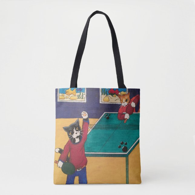 Tote Bag Chats de tennis de table (Devant)