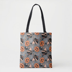 Tote Bag Chats d'Halloween vintages et Motifs Citrouille
