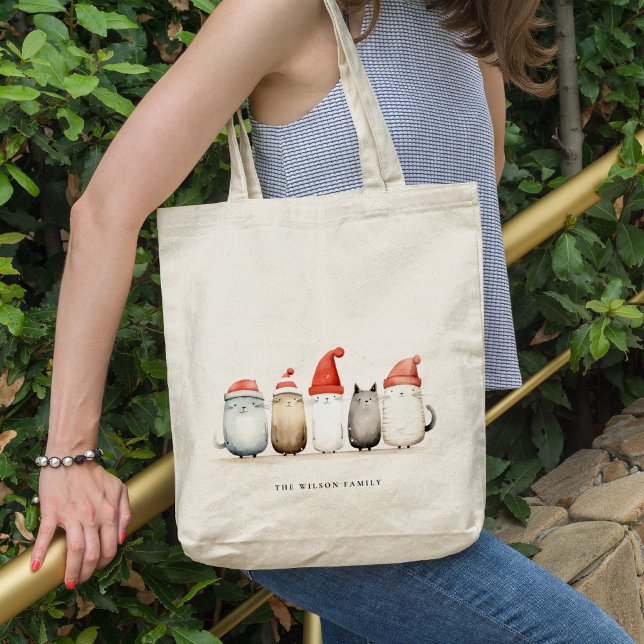 Tote Bag Chats d'hiver doux Sweater Furie et Noël brillant (Créateur téléchargé)