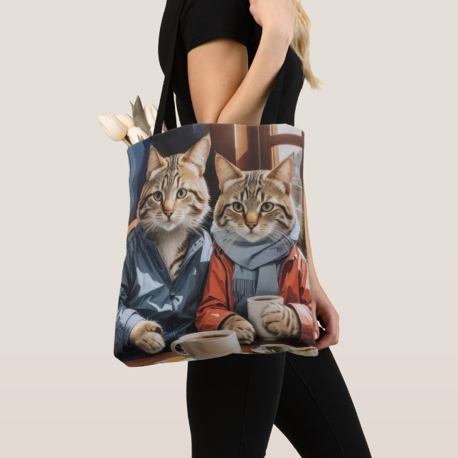 Tote Bag Chats et café (De près)