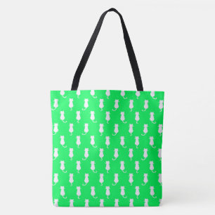 Tote Bag Chats Fantaisistes Verts Pour Toujours
