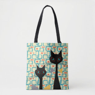 Tote Bag Chats frais modernes de MCM de la rétro moitié d
