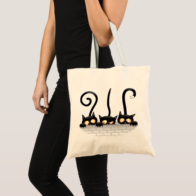 Tote Bag Chats Naughty, Playful et drôle de personnages (Devant (produit))