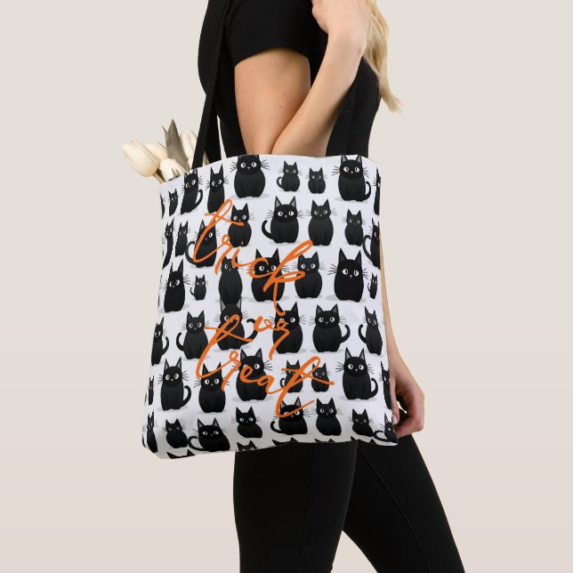 Tote Bag Chats noirs à l'Halloween (De près)