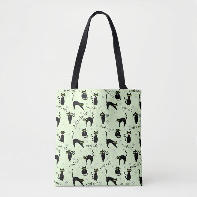 Tote Bag Chats noirs mods personnalisés (Devant)