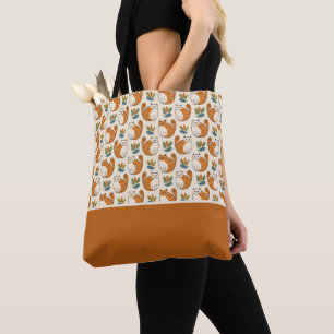 Tote Bag Chats orange et blanc Style d'art naïf Bloc de cou