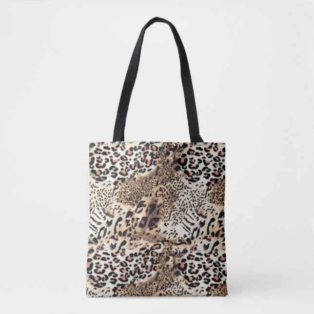 Tote Bag Chats sauvages Empreinte de léopard animal moderne (Devant)
