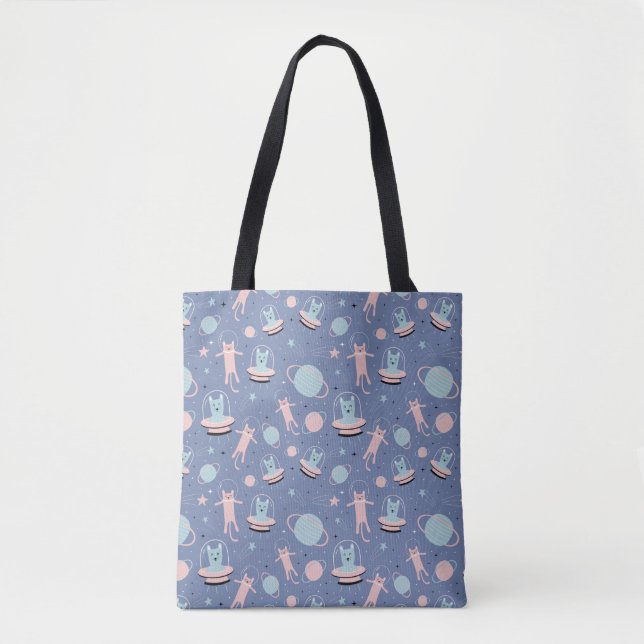 Tote Bag Chats spatiaux (Devant)