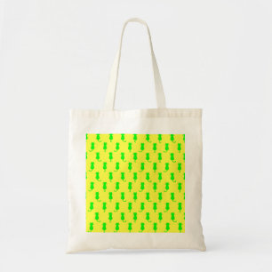 Tote Bag Chats verts fantaisistes jaunes pour un plaisir fé