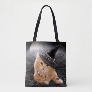 Tote Bag Chatte à sorcière glamour