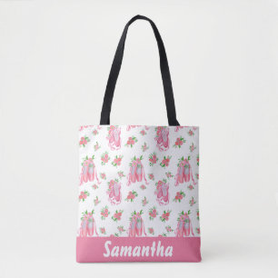 Tote Bag Chaussures Ballerina Ballet Personnalisées Rose