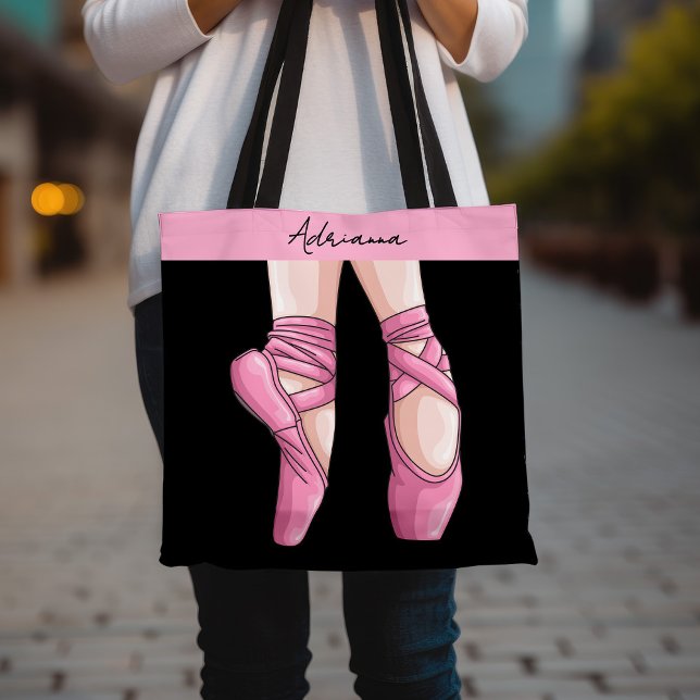 Tote Bag Chaussures en Ballet Rose dessinées à la main (Créateur téléchargé)