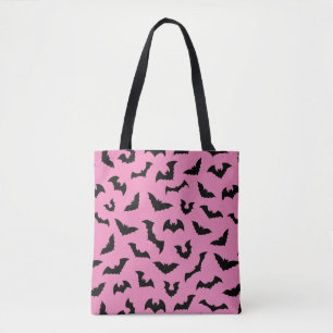 Tote Bag Chauve-souris rose pastel motif halloween