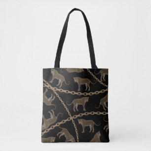 Tote Bag Cheetah léopard doré